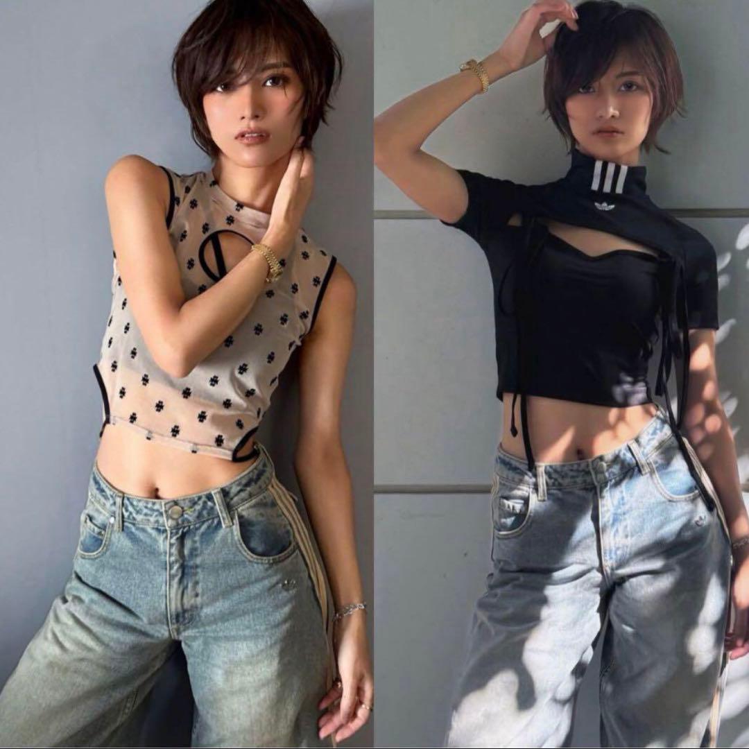 adidasプレミアムエッセンシャルズ デニムパンツ インディゴブルー