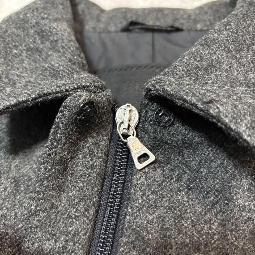 PRADA ウール ブルゾン ジャケット チャコールグレー