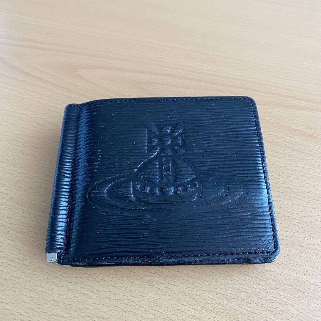 Vivienne Westwood MAN レザーマネークリップ付き二つ折り財布