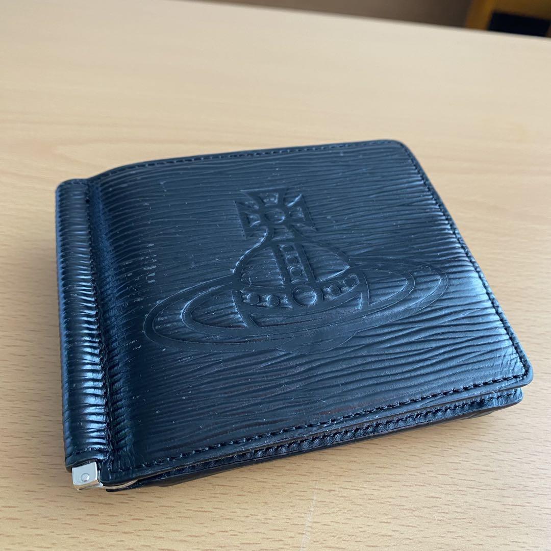Vivienne Westwood MAN レザーマネークリップ付き二つ折り財布