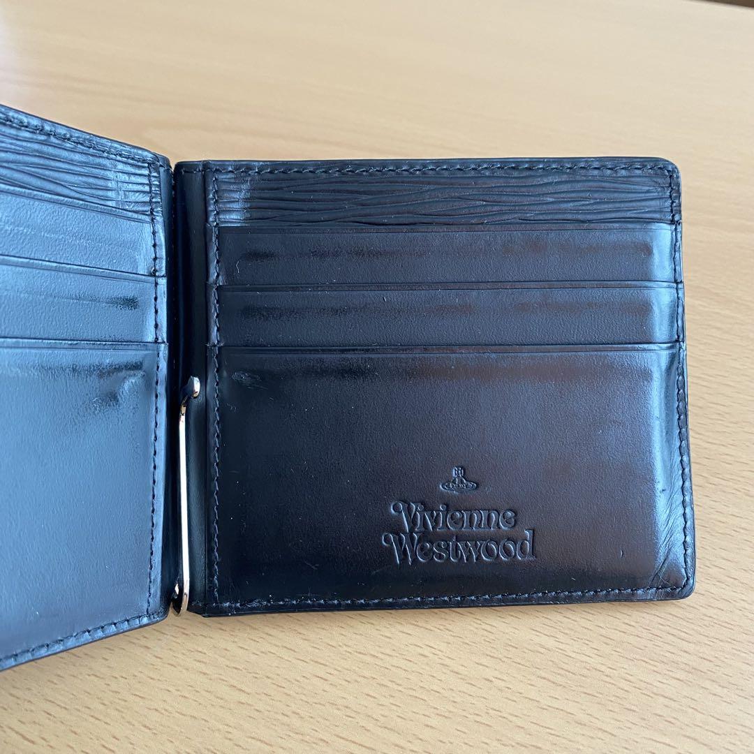 Vivienne Westwood MAN レザーマネークリップ付き二つ折り財布