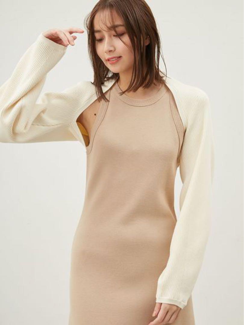 mila owen フォルムスリーブニットボレロ ニットアメスリタンク