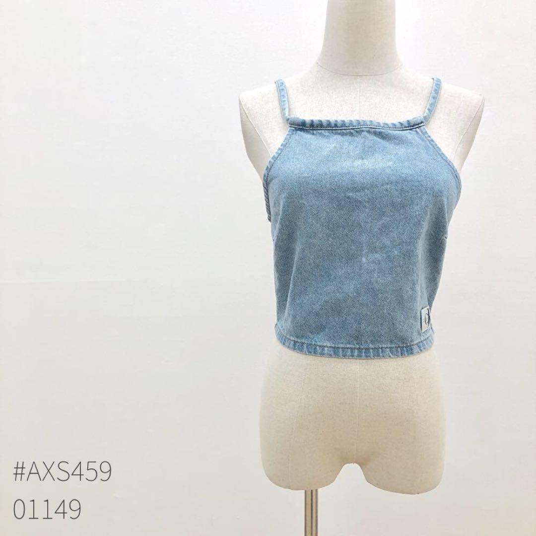 Calvin Klein Jeans タイディティールクロップドトップス デニム