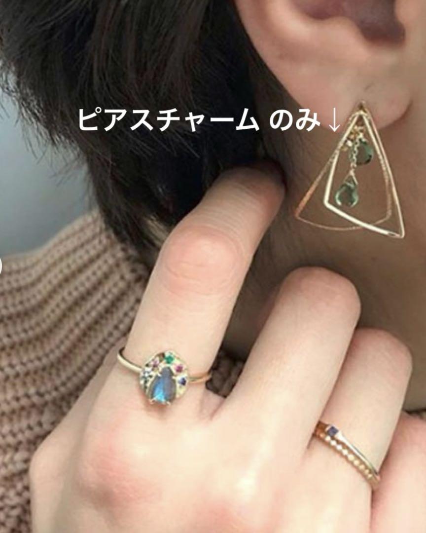 アガット agete K10 グリーンアパタイト　ピアスチャーム