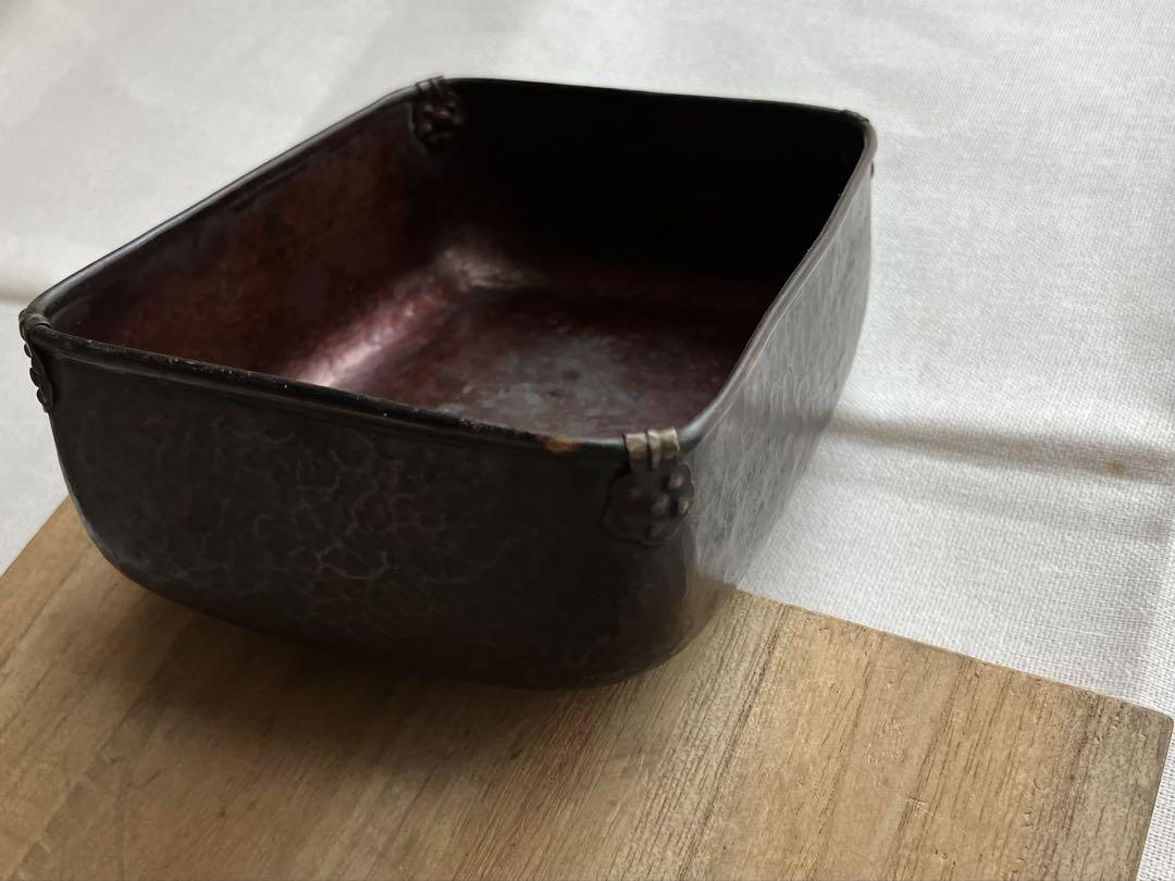銅蟲 煙草入れ(木箱あり)1956年製：Old Copper box：Japan