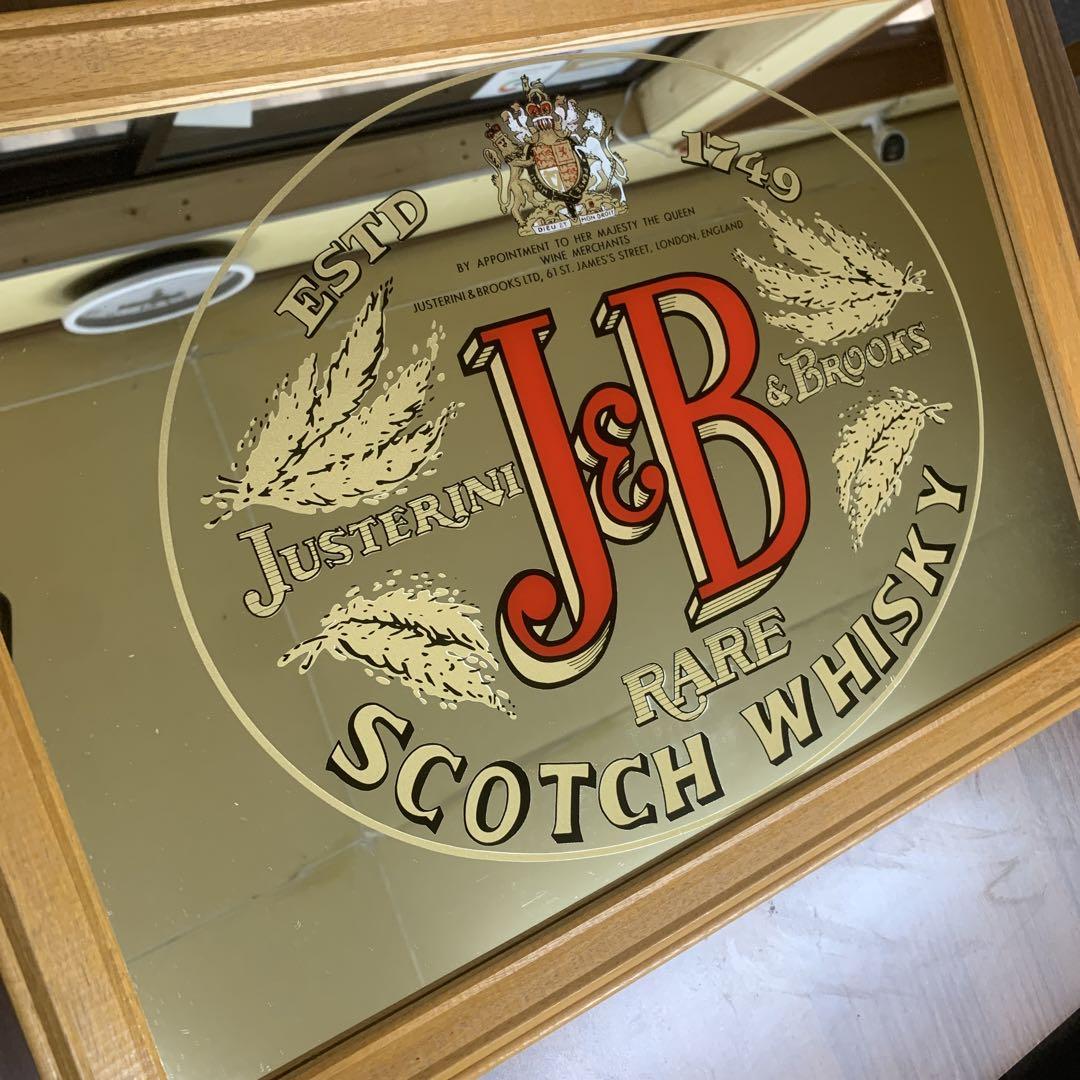 ヴィンテージ J&B SCOTCH WISKEY パブミラー インテリア小物