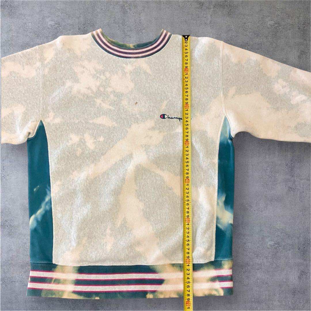 Champion 00s リバースウィーブ青タグ XL ブリーチ加工 スウェット