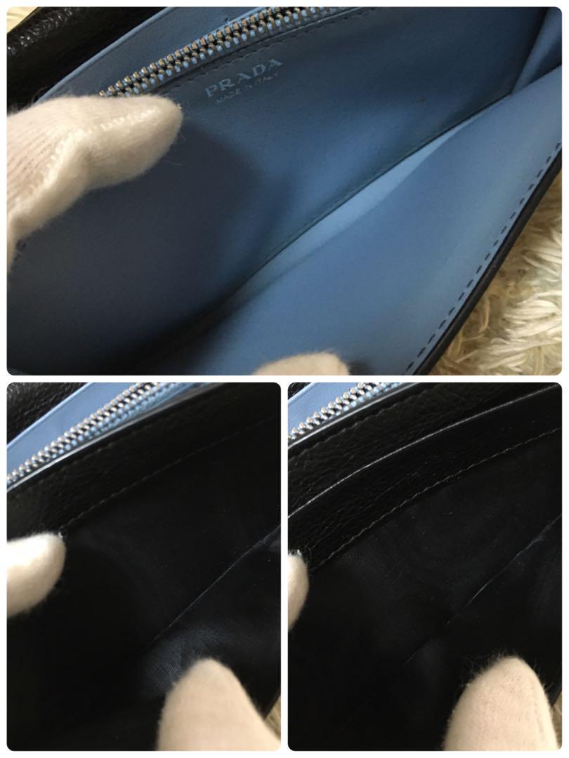 希少❗️新品級✨プラダ 長財布 グレースシティカーフ エチケット 黒 付属品完備 画像15
