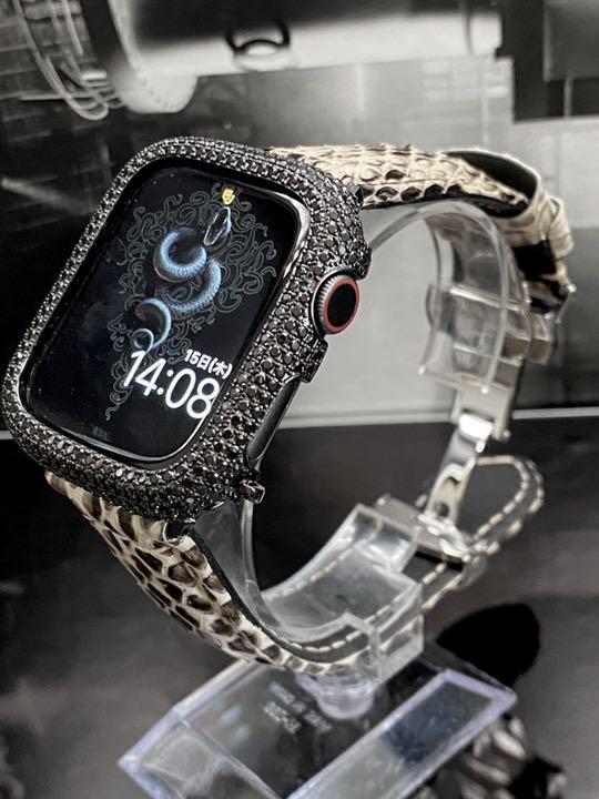 アップルウォッチ用カスタムベゼルダイヤカバーベルトセット