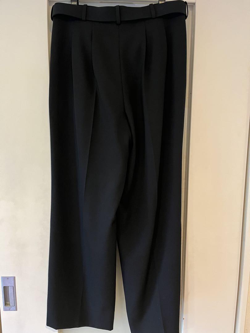 24AW THE RERACS ザリラクス ベルテッドタックスラックス 黒 48