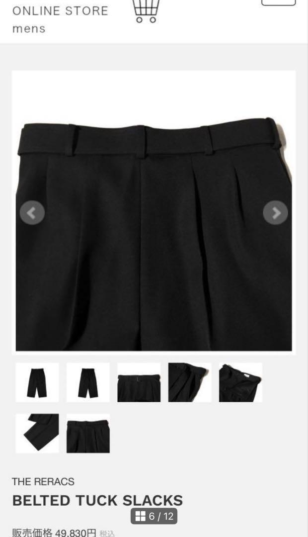 24AW THE RERACS ザリラクス ベルテッドタックスラックス 黒 48
