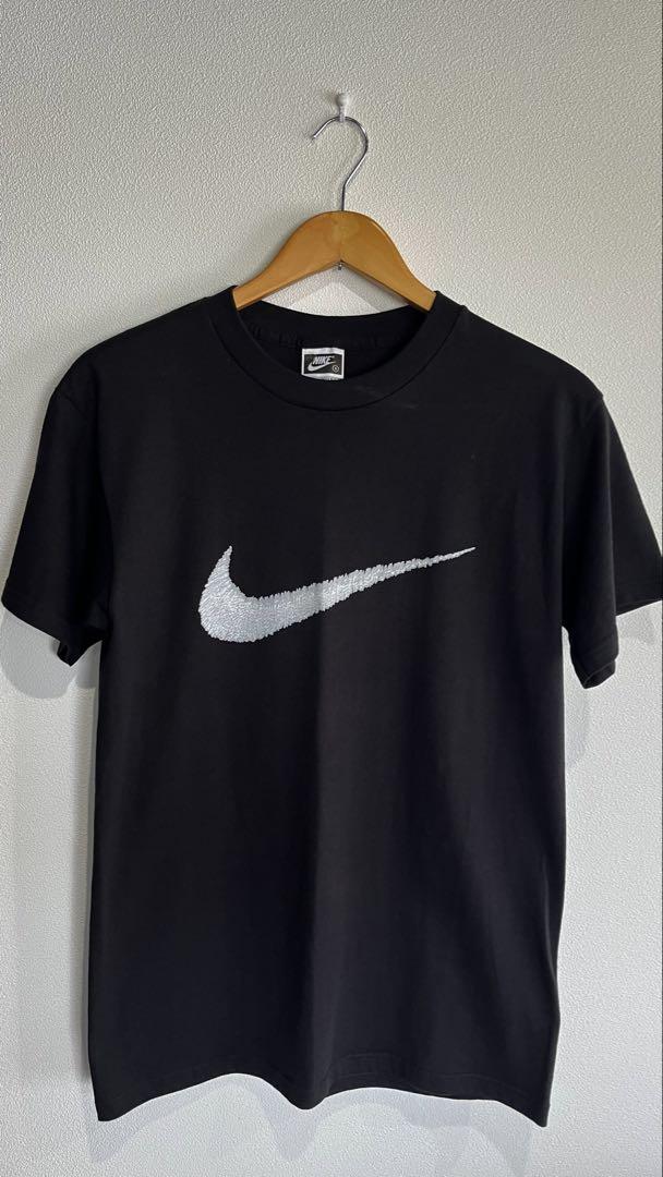 80s~90s USA製 黒タグOLD NIKE ビッグスウッシュ Tシャツ