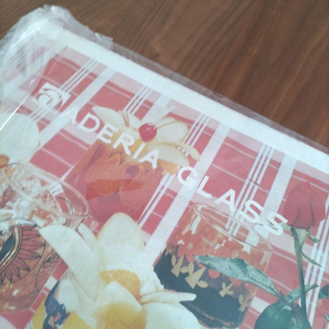 花柄　ガラス　グラス　　食器　セット　昭和　レトロ　アデリア　新品