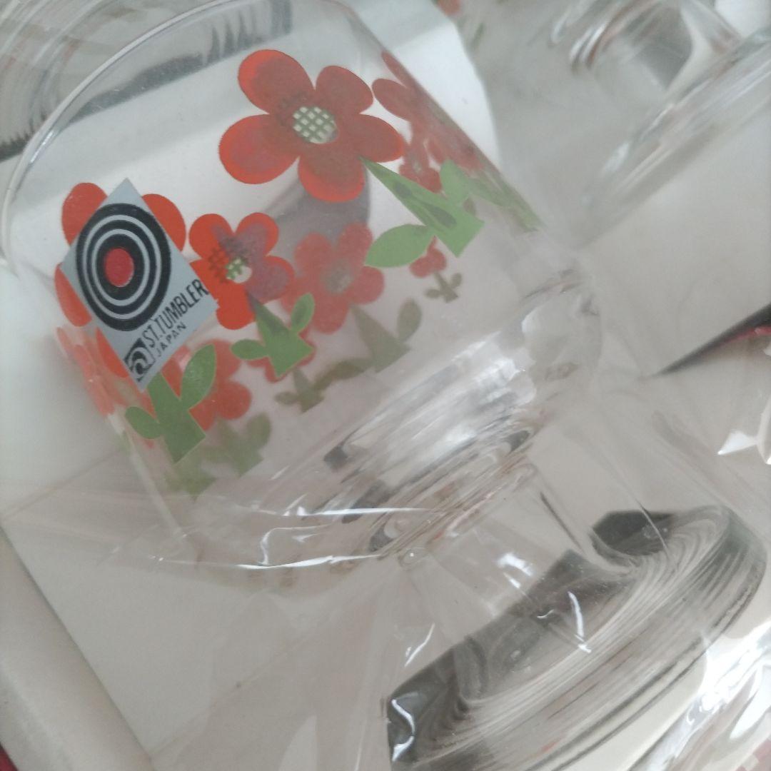 花柄　ガラス　グラス　　食器　セット　昭和　レトロ　アデリア　新品
