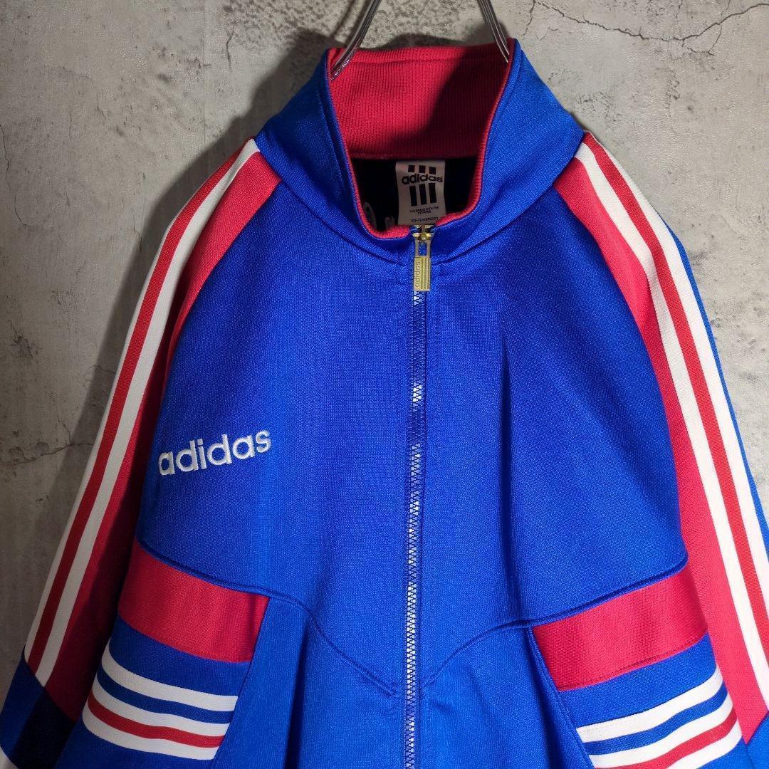 激レア】adidas デサント製 90s 刺繍ロゴ トラックジャケット XL