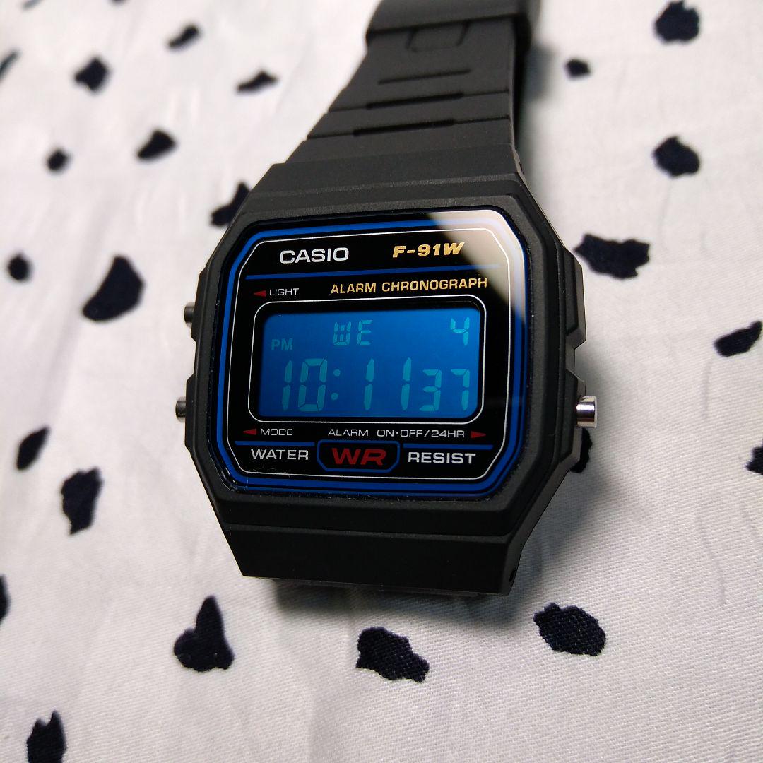 カシオ F-91W ブルー 反転液晶 チープカシオ チプカシ - メルカリ