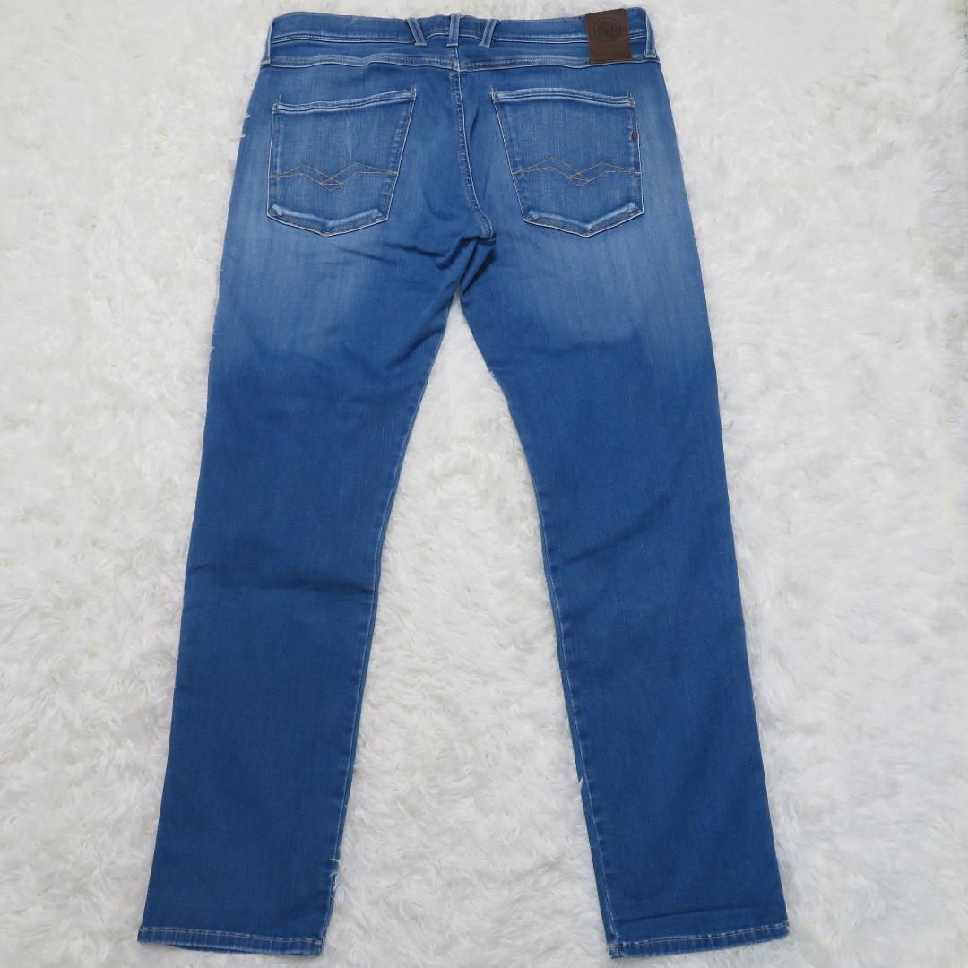 美品 REPLAY リプレイ ANBASS ハイパーフレックス W36 デニム
