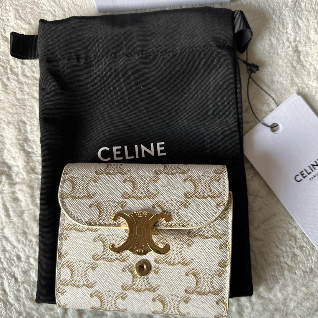 CELINE トリオンフ ミニウォレット CELINE】セリーヌ スモールウォレット トリオンフ ミニ財布