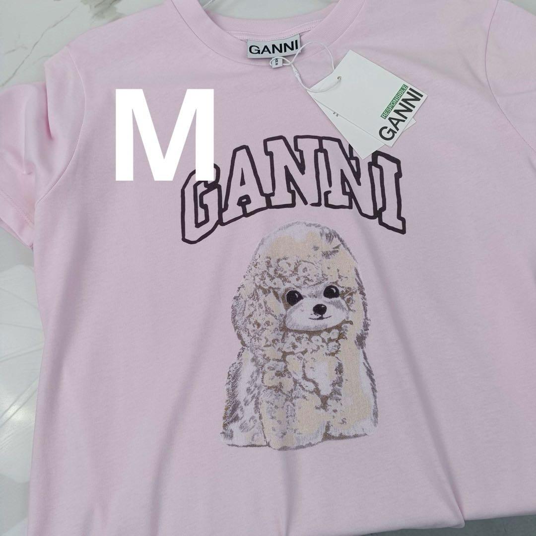 GANNI ピンク犬イラスト Tシャツ - メルカリ