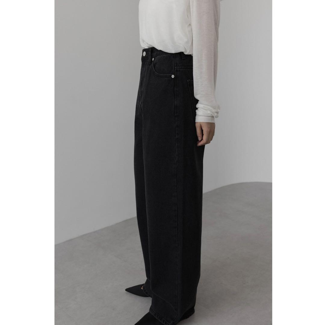 na.e Wide Loose Jeans_Black Sサイズ ロング丈