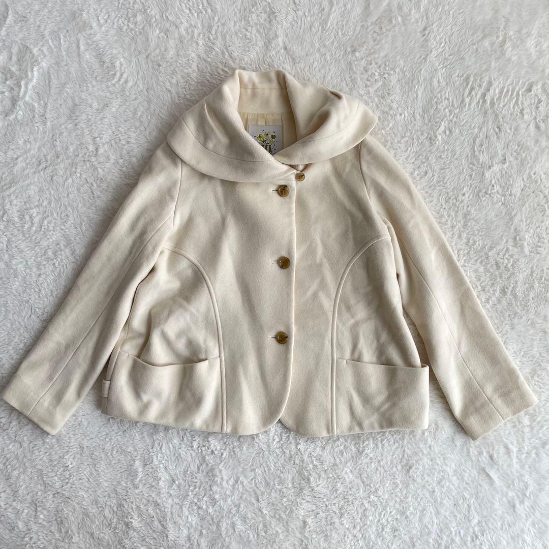 センソユニコ t.b ショートコート ビッグ ウール 38 アイボリー MM SENSO UNICO