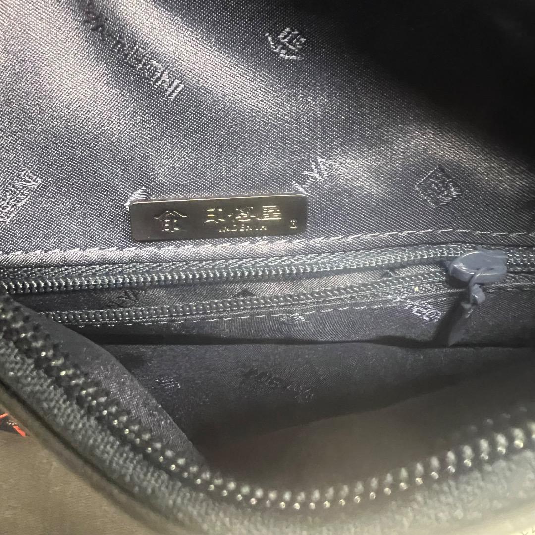 〇Od56 良品 印傳屋 ネイビー トンボ柄 ハンドバッグ ポシェット 〇Od56 良品 印傳屋 ネイビー トンボ柄 ハンドバッグ ポシェット