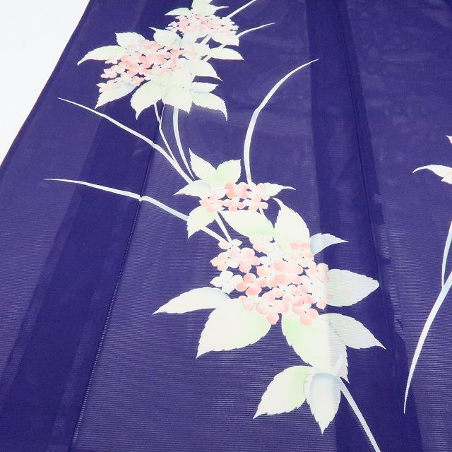 Y2814◇美品 洗える夏着物 絽 高級手縫い仕立て 紫陽花 訪問着