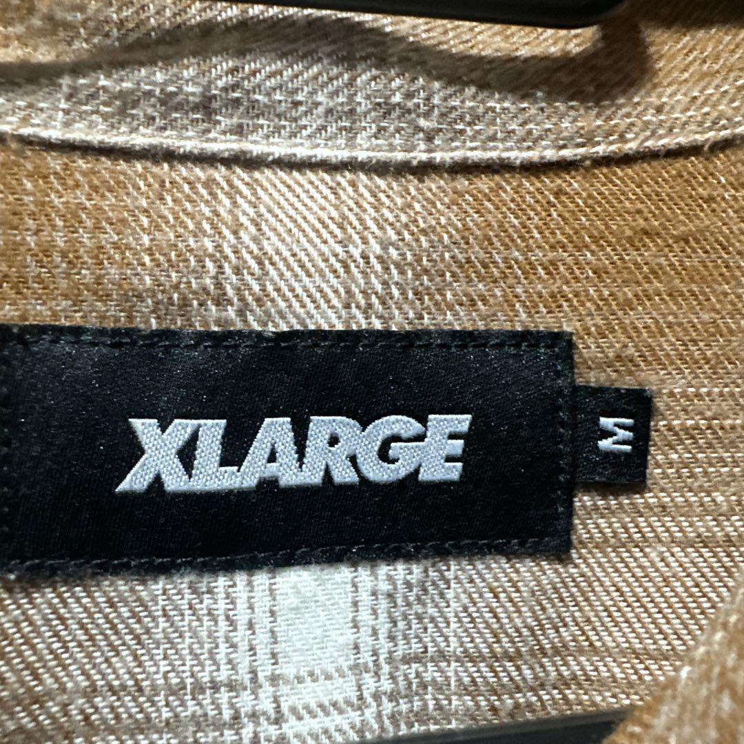 XLARGE チェック柄 刺繍 長袖シャツ M 今だけ限定価格にしてます⭕️