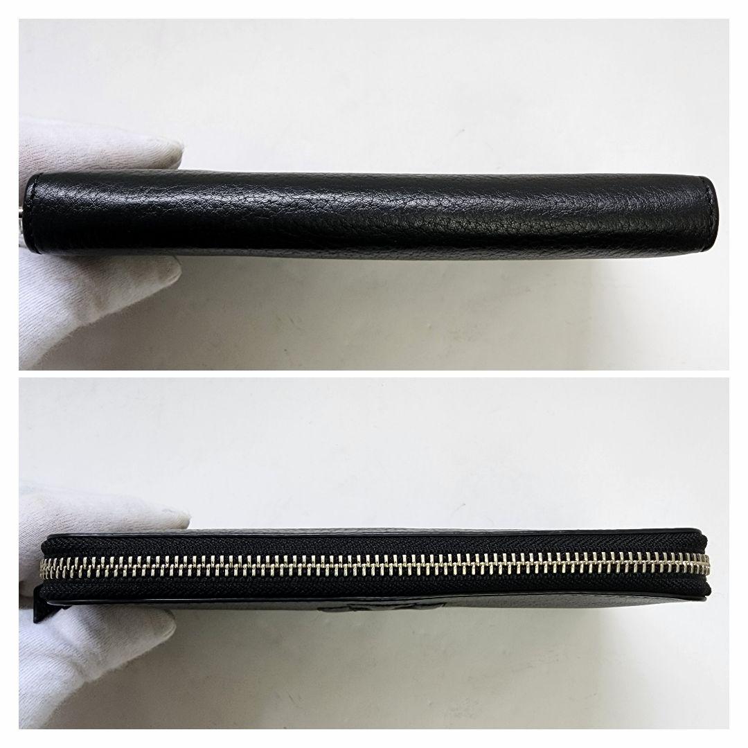 【未使用/保管品】トリーバーチ 長財布 ラウンドジップ レザー ブラック系