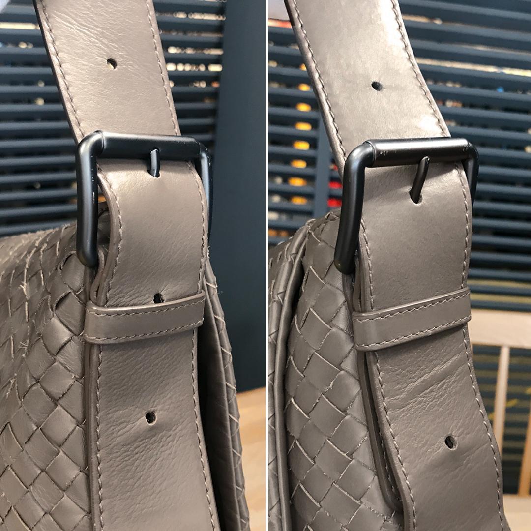 超美品 ボッテガヴェネタ イントレチャート 斜め掛けショルダーバッグ メンズ