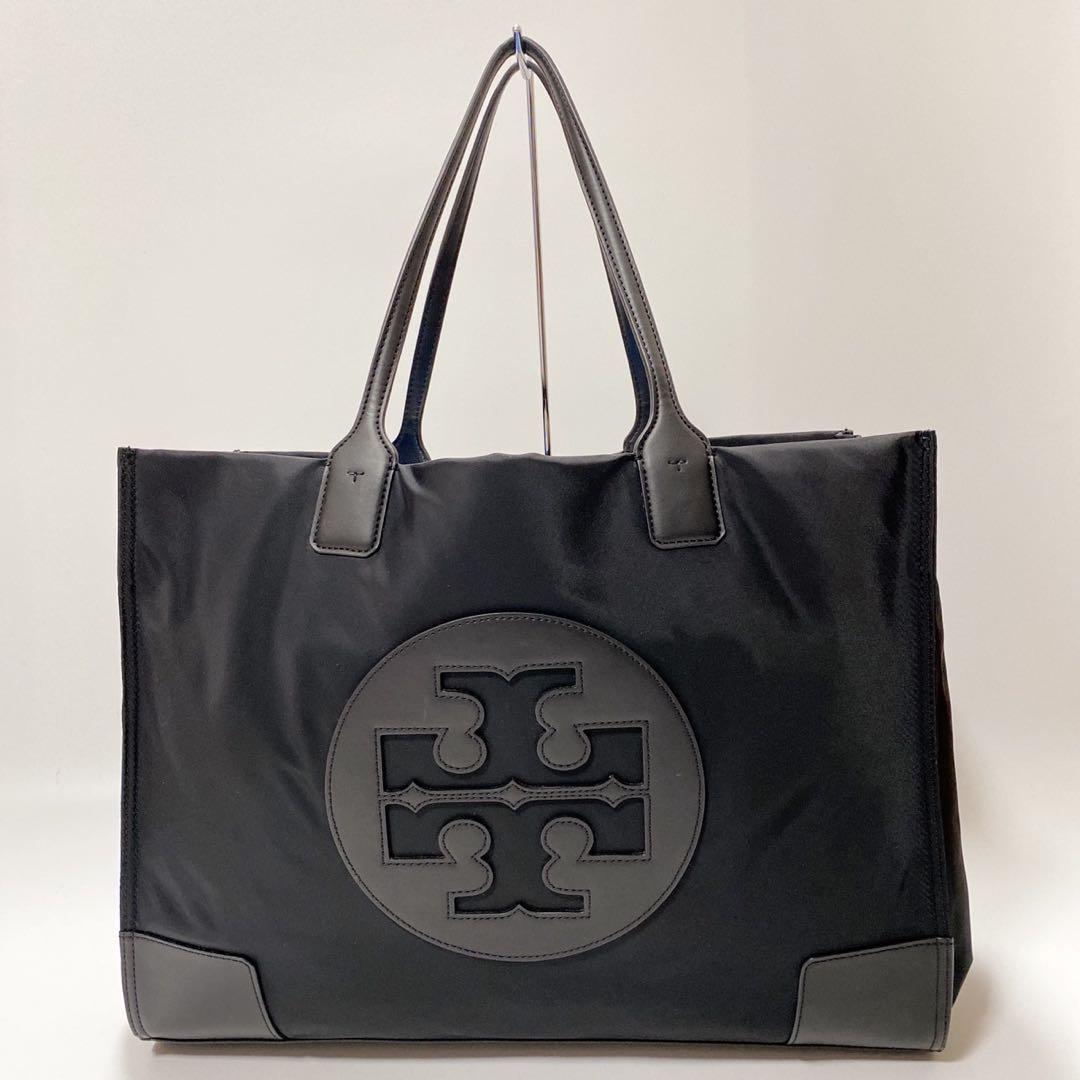 美品✨トリーバーチ トートバッグ ナイロン×レザー ブラック 画像2
