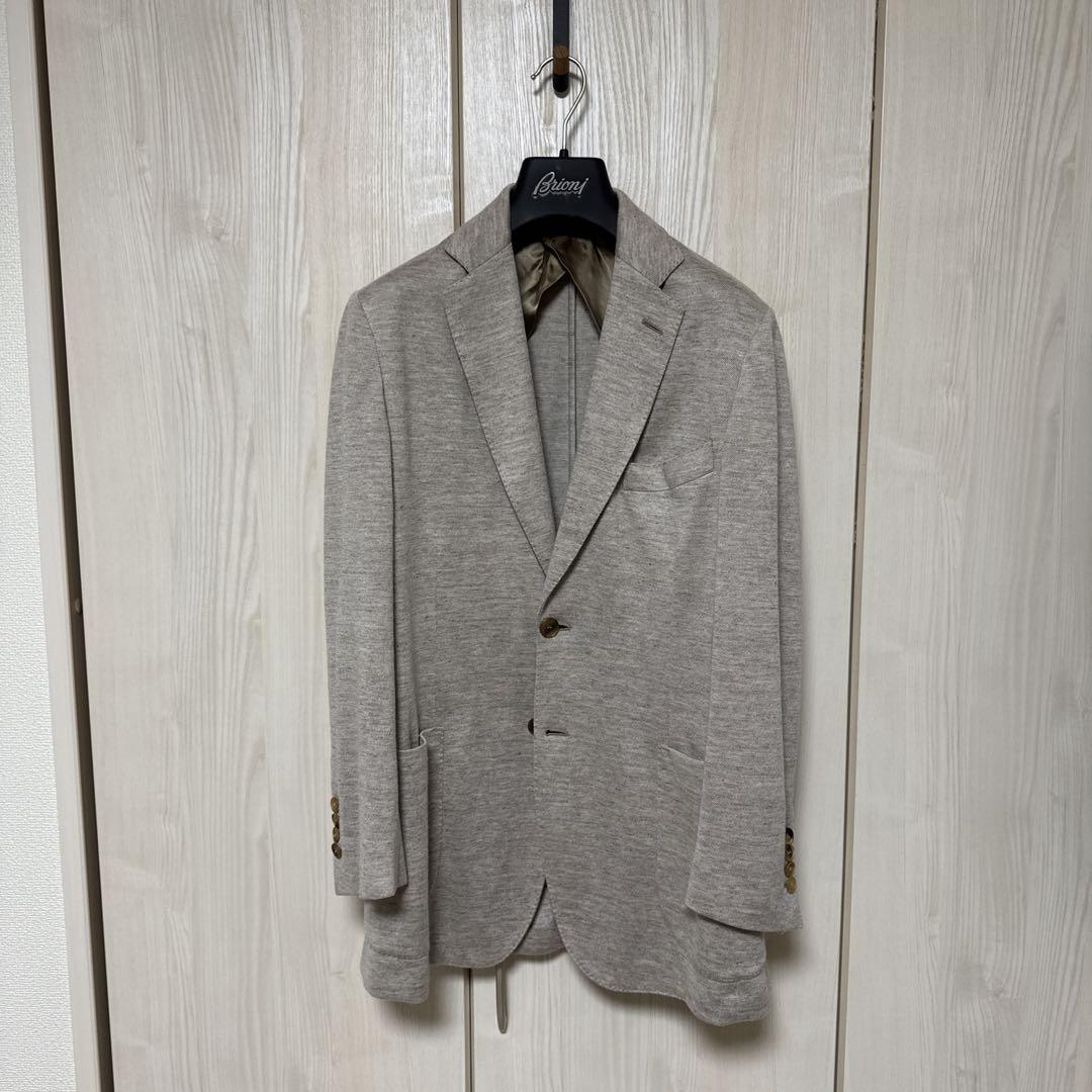 ブリオーニ　ベージュ ニットジャケット Brioni ベージュテーラードニットジャケット - メルカリ