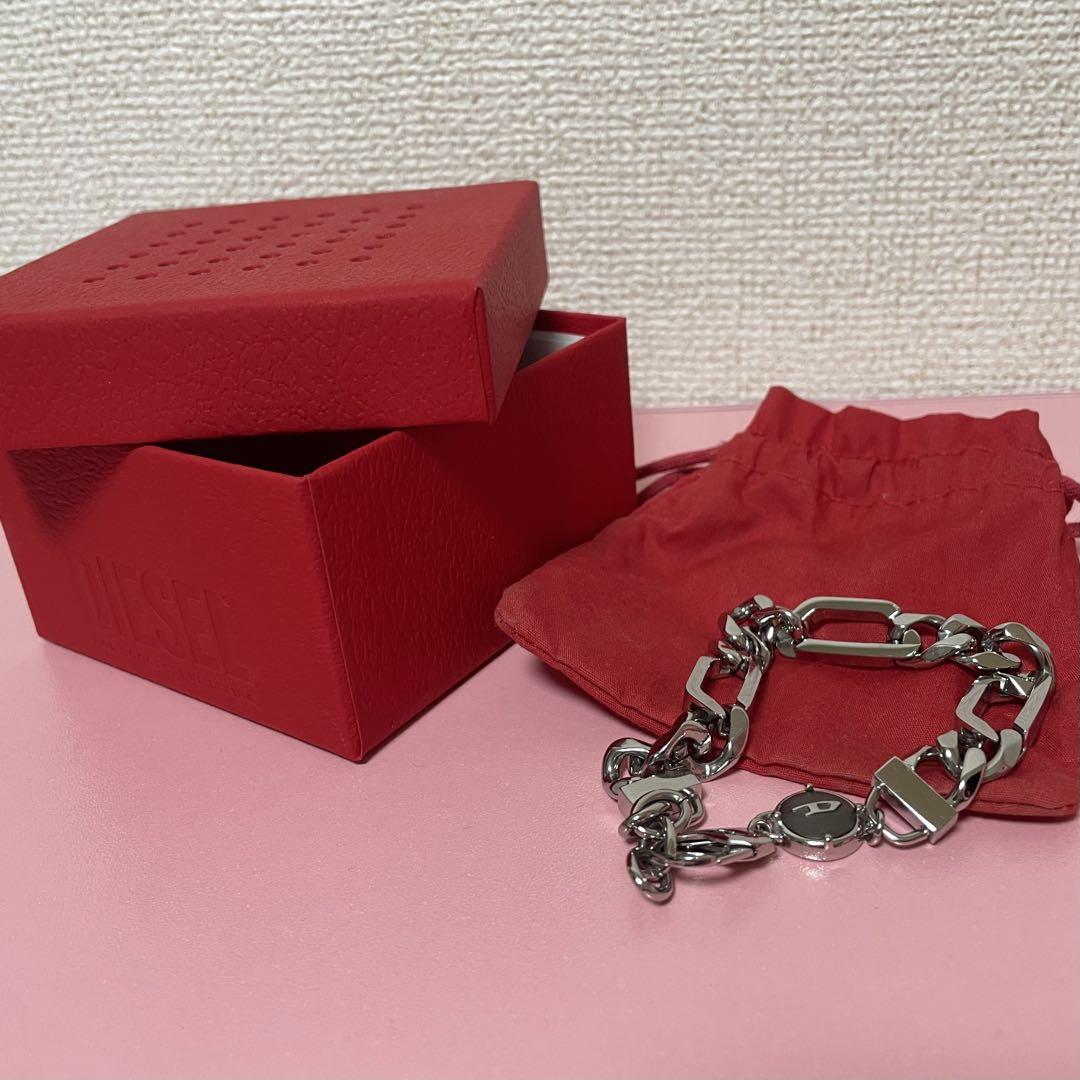 【箱付き】DIESEL ブレスレット シルバー