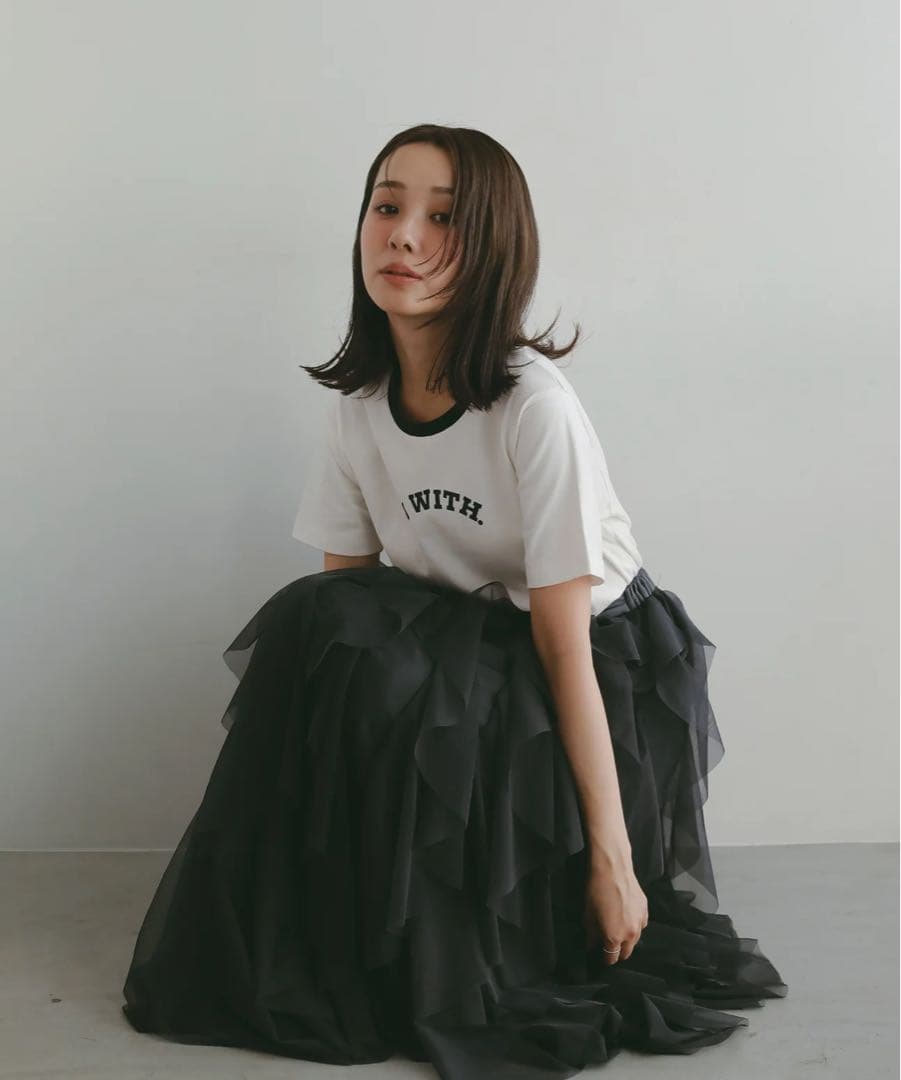 N WITH. チュールスカート ダークグレー S