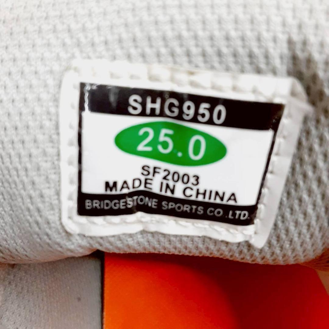 美品 25㎝◎ブリヂストン ゴルフシューズ 白 紺 SHG950 BOAシステム 美品 25㎝◎ブリヂストン ゴルフシューズ 白 紺 SHG950 BOAシステム