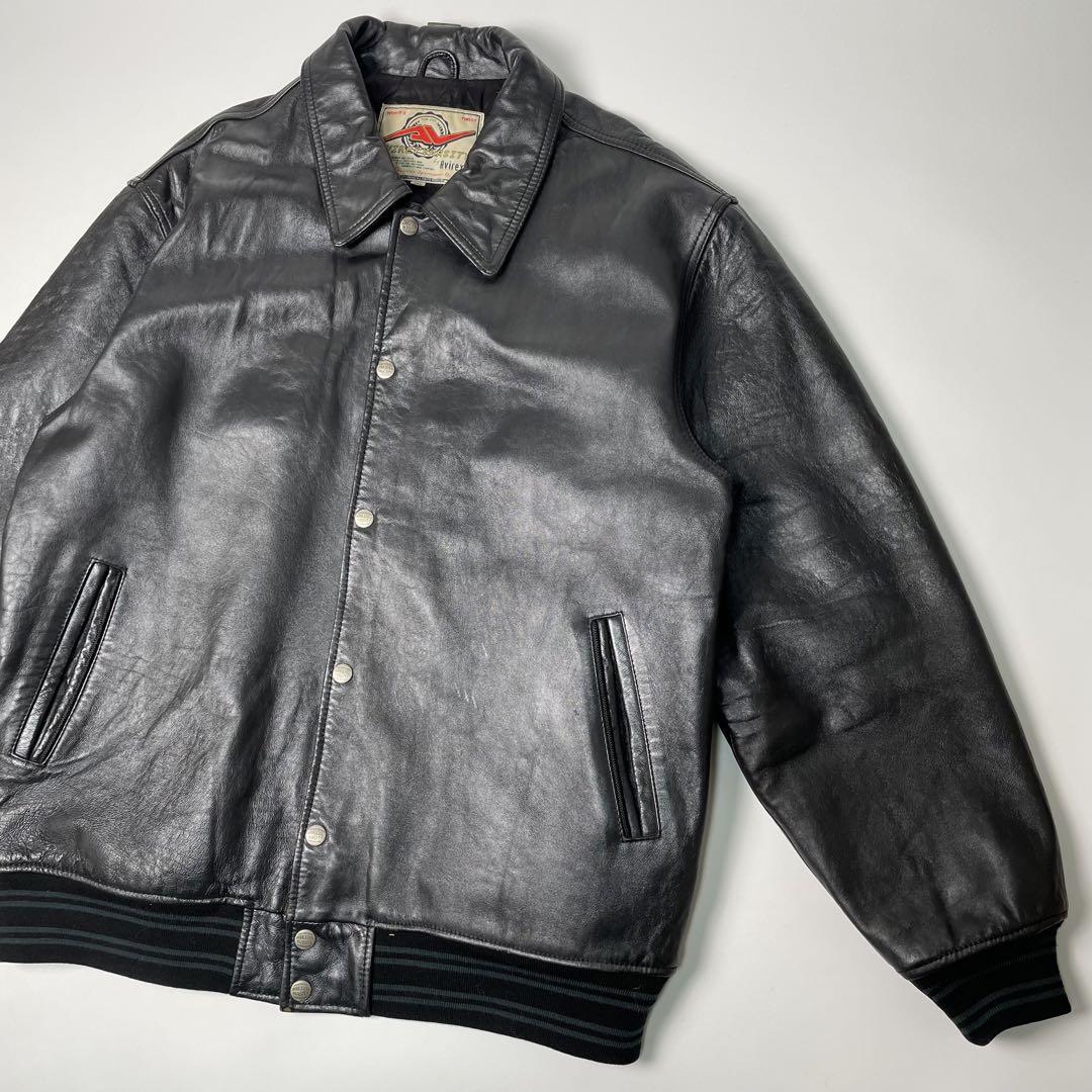 duffer the officialスタジャン XL黒 ウールレザー