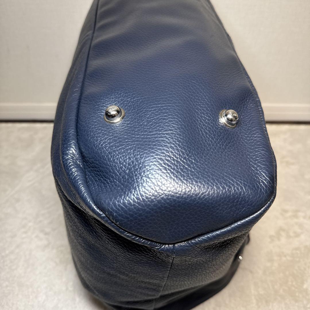 極美品　オロビアンコ　トートバッグ　レザー　ネイビー　2way