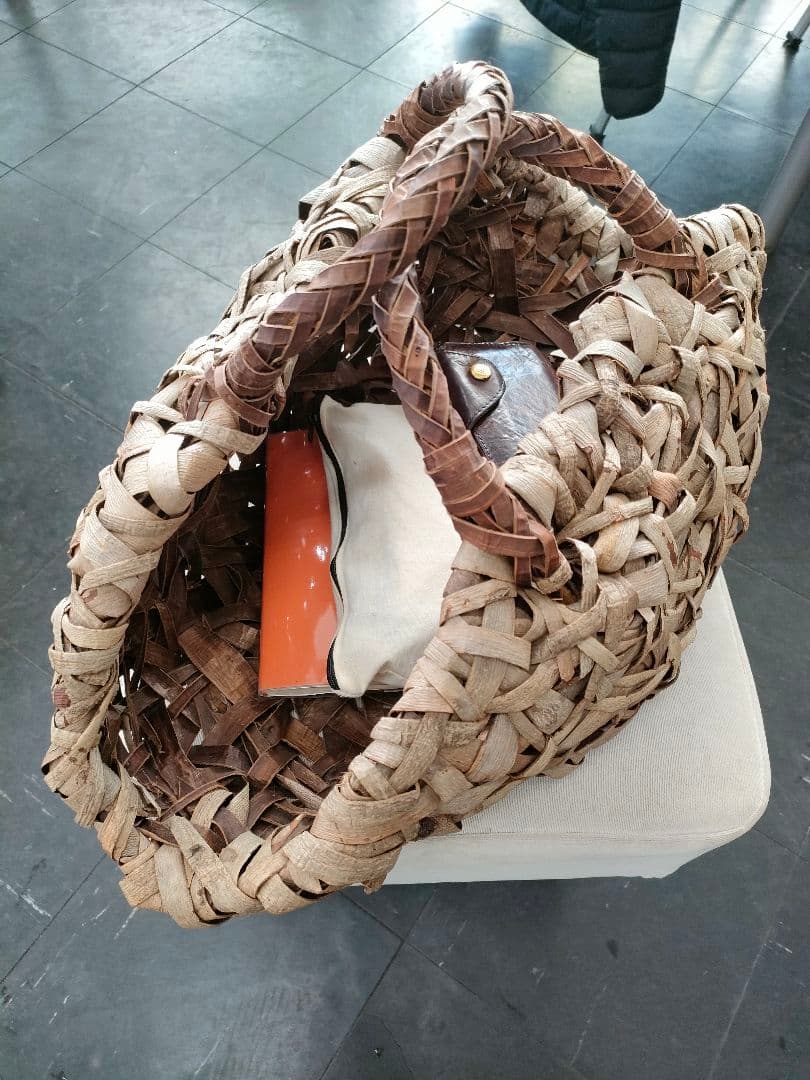 国産胡桃籠バッグ 乱れ編み インテリア 国産胡桃籠バッグ 乱れ編み インテリア