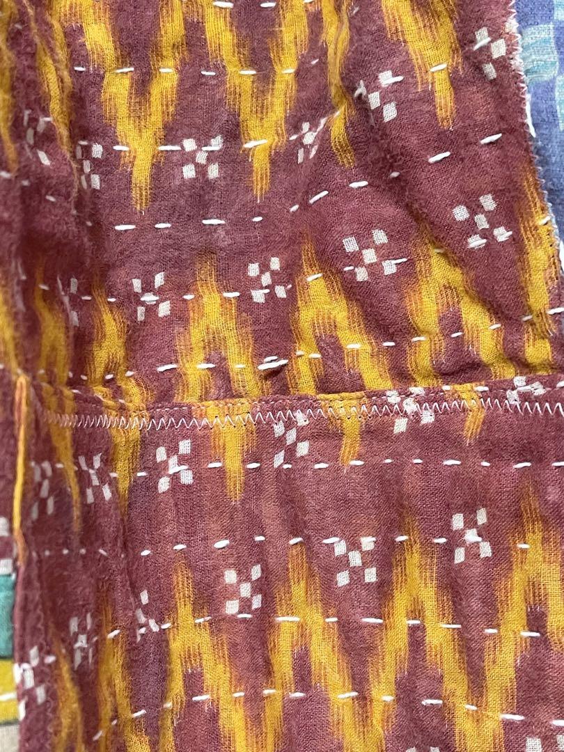 カンタ 刺繍 ラリーキルト ロングスカート リメイク インド
