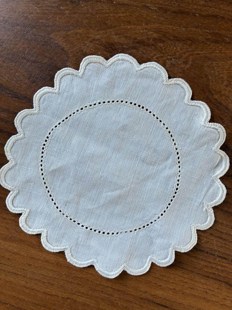 フランス アンティーク ドイリー 手編み ボビン レース 刺繍