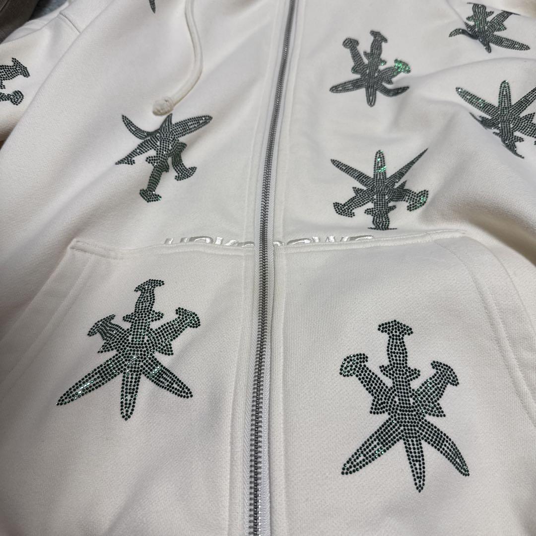 UNKNOWN パーカー XL ホワイト 楽天市場】UNKNOWN LONDON / Cross Rhinestone Zip Up Hoodie