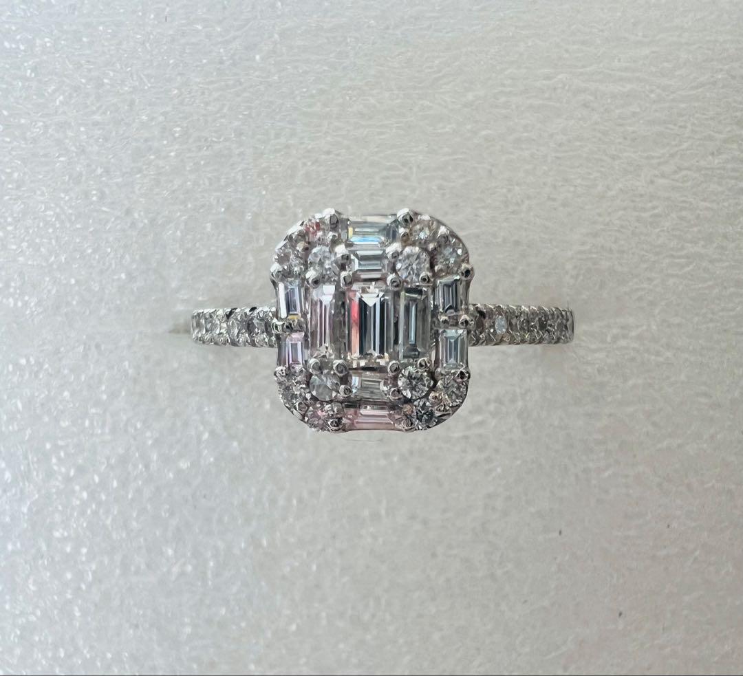 Pt900 0.50ct バケットダイヤモンドリング