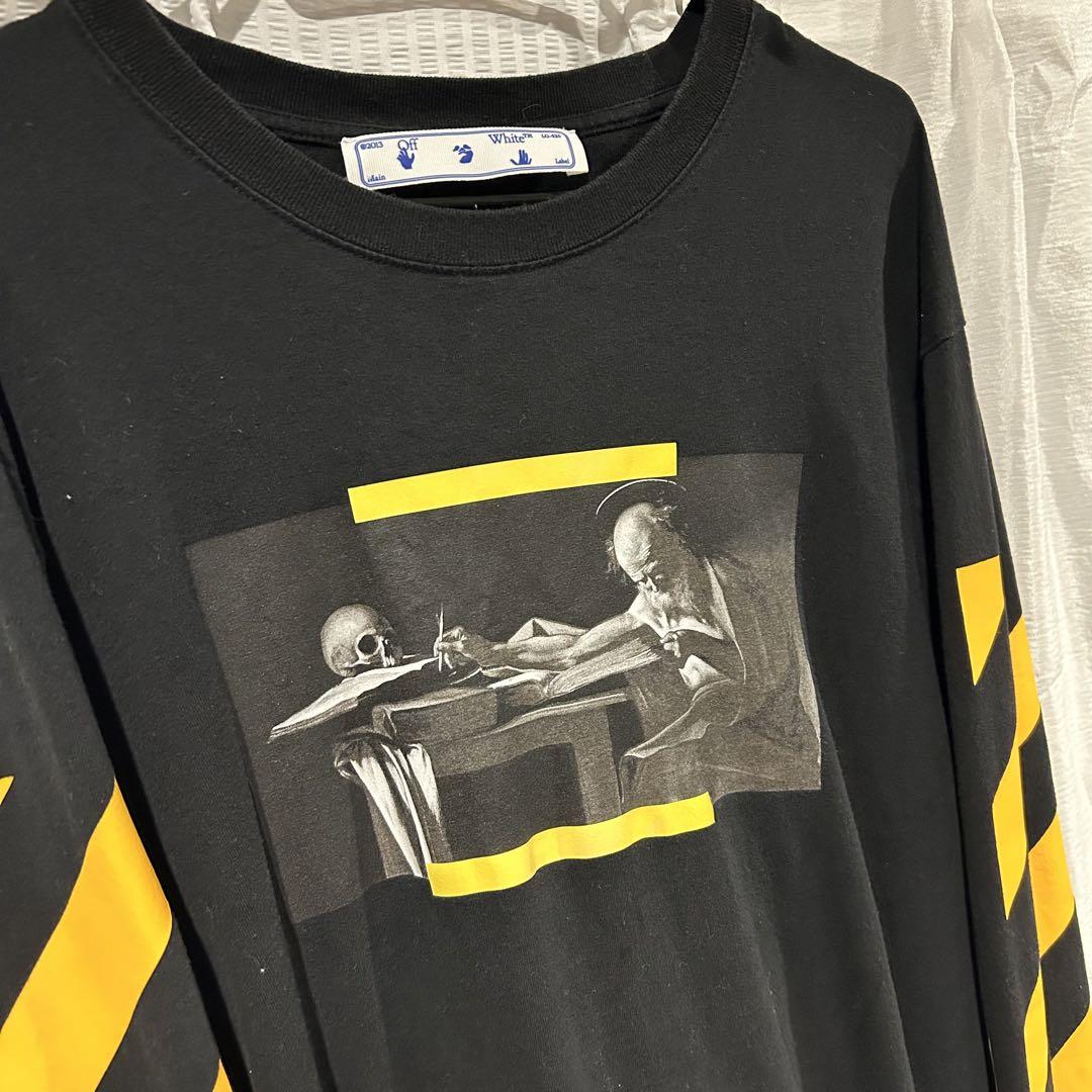 注目の XL】off-white オフホワイト アームプリント 長袖Tシャツ - メルカリ トップス
