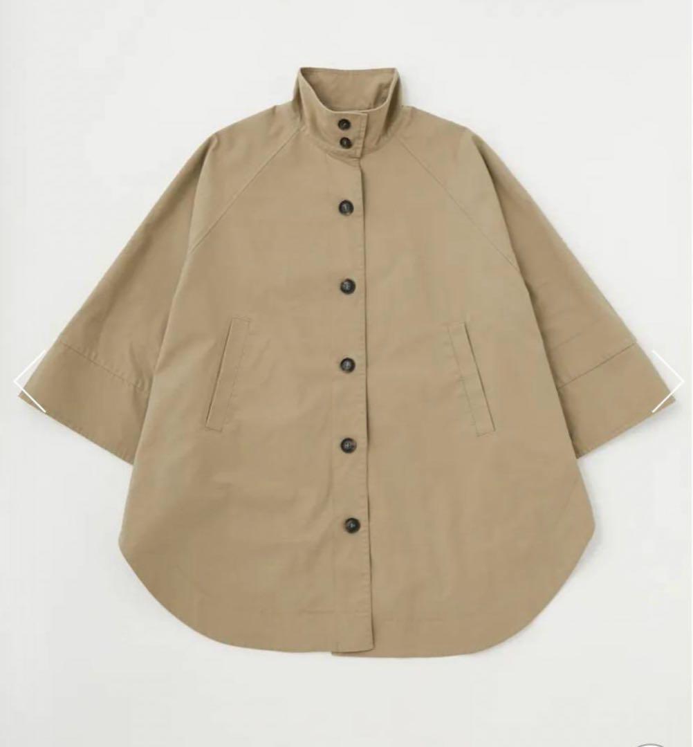 MOUSSY ミリタリーポンチョコート ベージュ