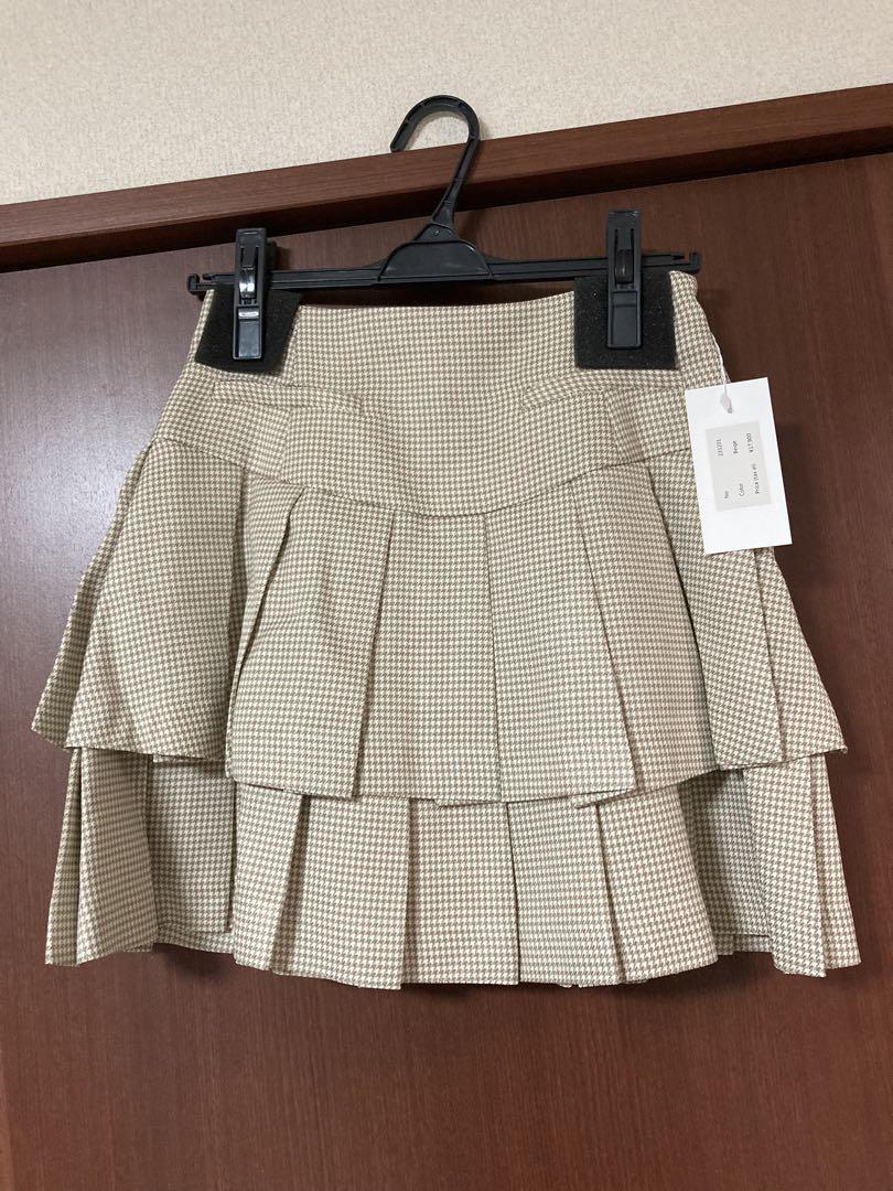 新品♡ミストレアス♡Houndstooth Pleats Mini Skirt