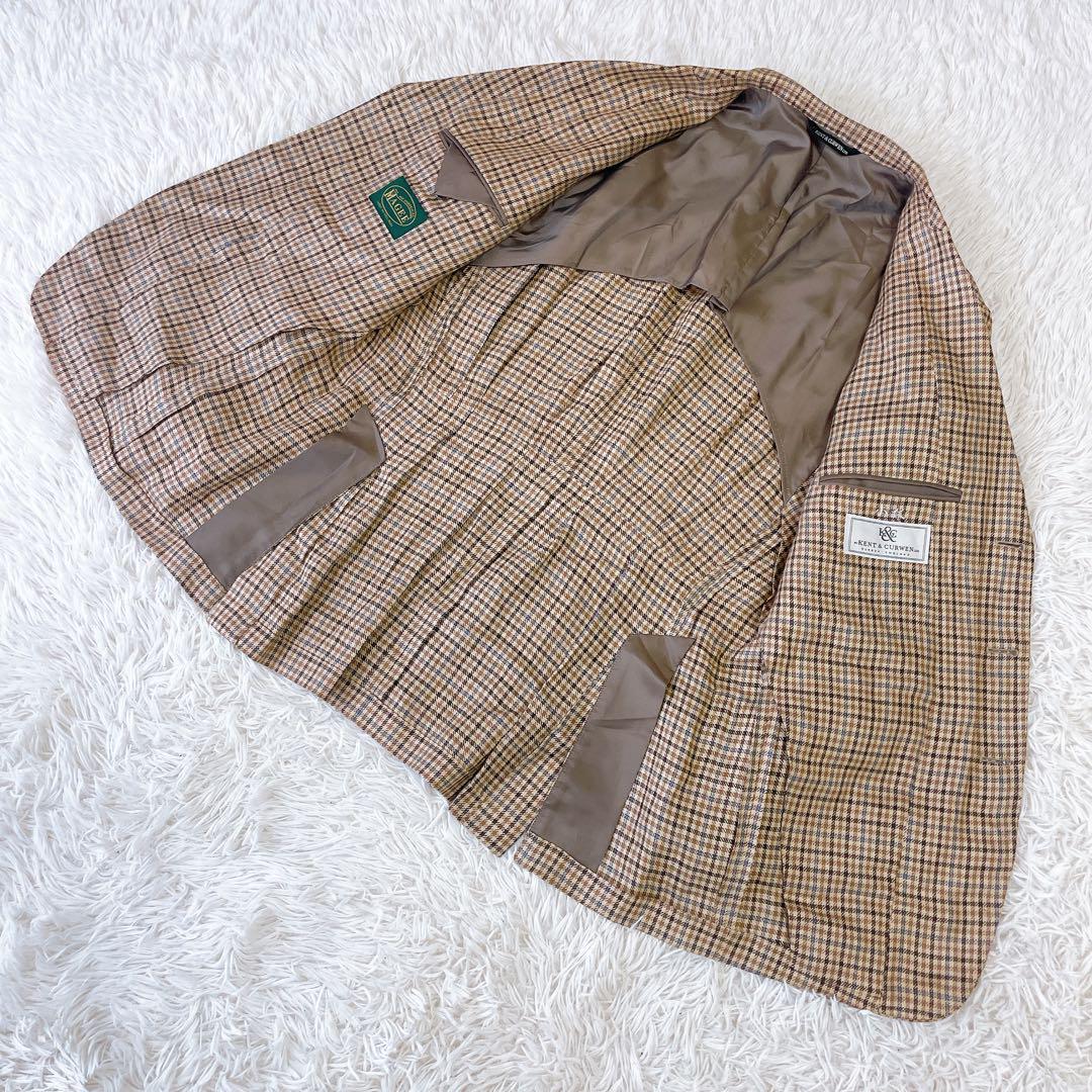 KENT&CURWENリネン100 サマージャケット　イギリス製プリーツ加工　L