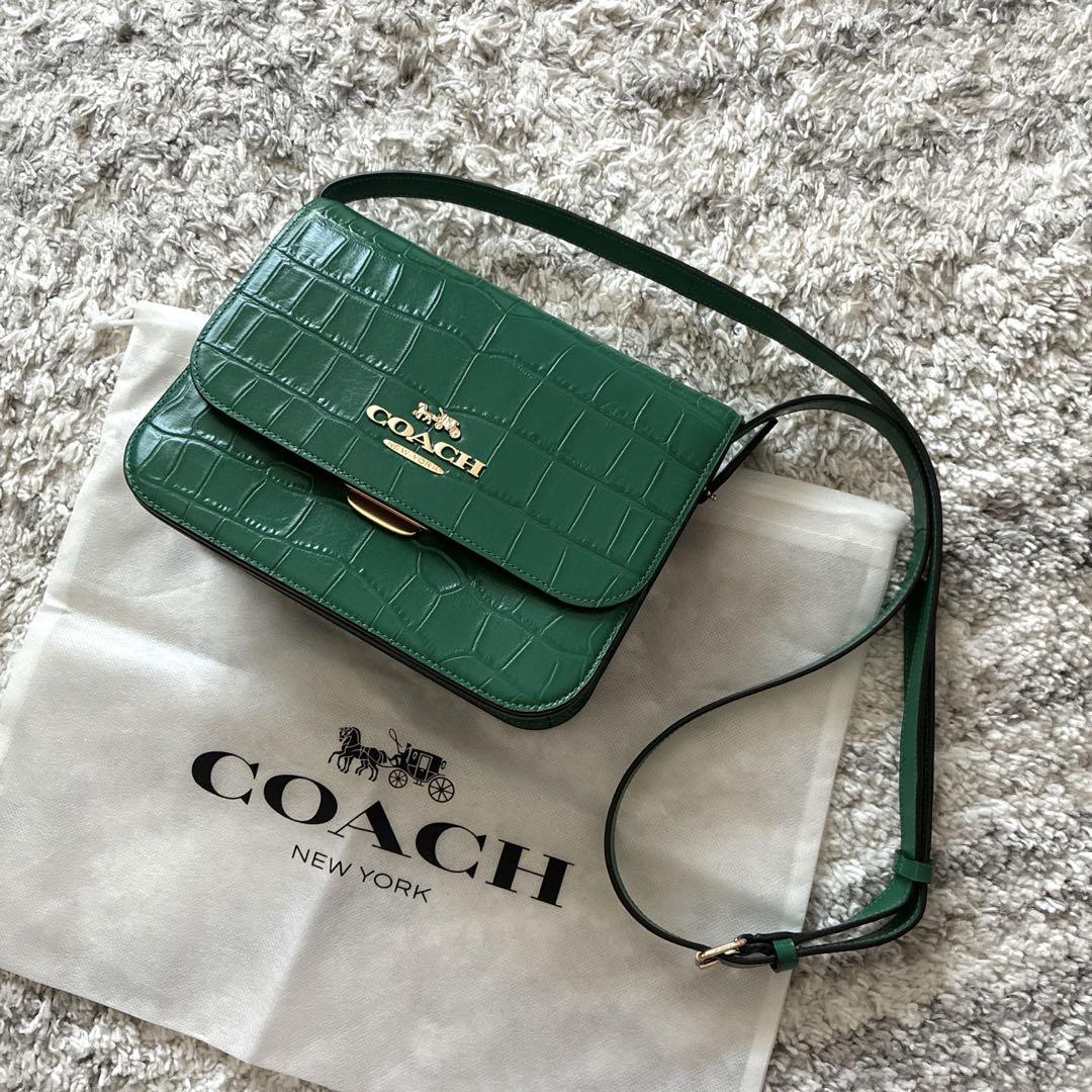 coachコーチクロコ柄グリーン緑ショルダー新品
