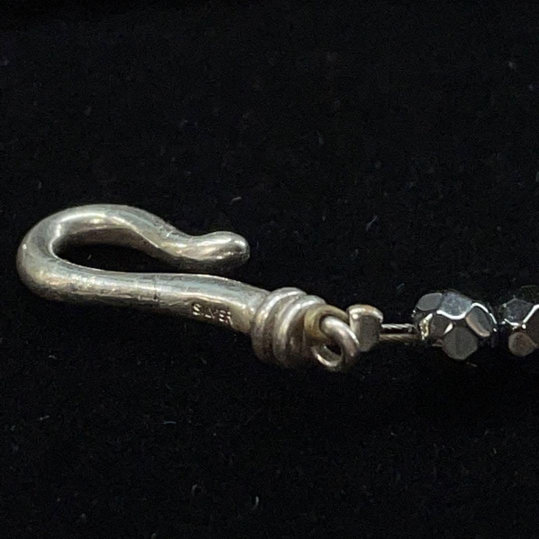 2998 シルバーネックレス ストーンビーズ チョーカー SILVER