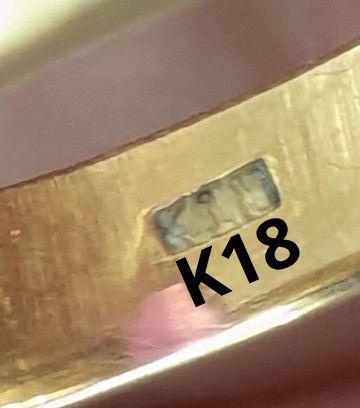 K18千本透かしリング　昭和レトロ　指輪　約12号　ジュエリー