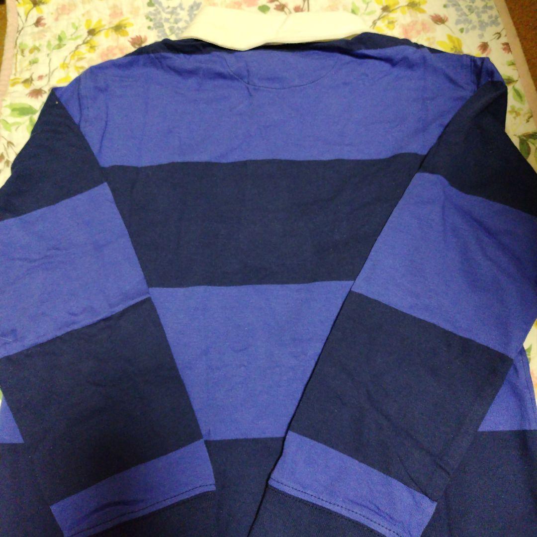 新品✨Poloラルフローレンラガーシャツ長袖コットン140ブルーボーダー